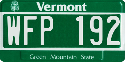VT license plate WFP192