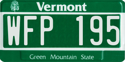 VT license plate WFP195