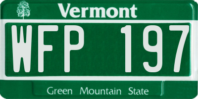VT license plate WFP197