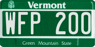 VT license plate WFP200