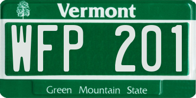 VT license plate WFP201