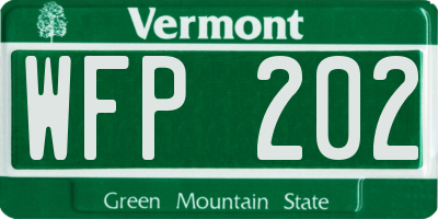VT license plate WFP202