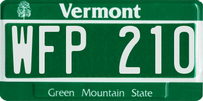 VT license plate WFP210