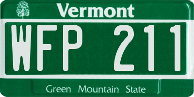 VT license plate WFP211
