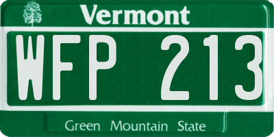 VT license plate WFP213