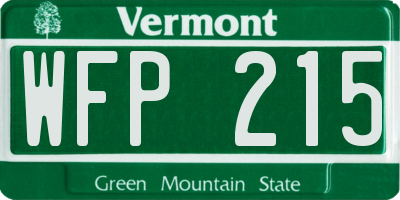 VT license plate WFP215
