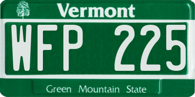 VT license plate WFP225