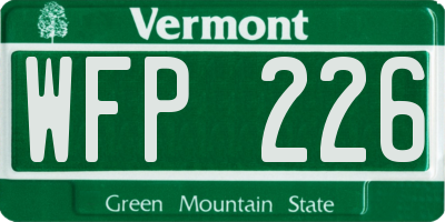 VT license plate WFP226