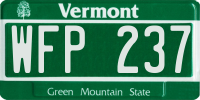 VT license plate WFP237