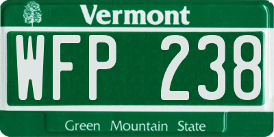 VT license plate WFP238