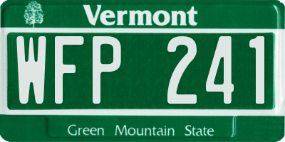 VT license plate WFP241