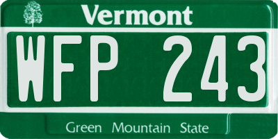 VT license plate WFP243