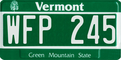 VT license plate WFP245