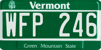 VT license plate WFP246