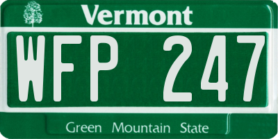 VT license plate WFP247