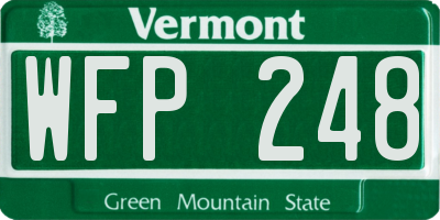 VT license plate WFP248