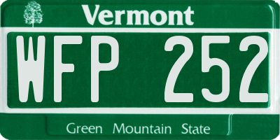 VT license plate WFP252