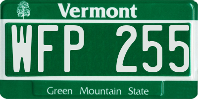 VT license plate WFP255