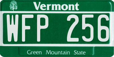 VT license plate WFP256