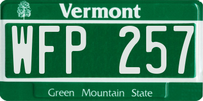 VT license plate WFP257