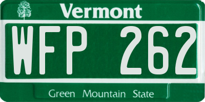 VT license plate WFP262