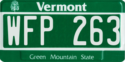 VT license plate WFP263