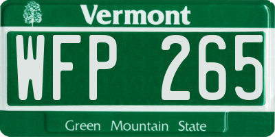 VT license plate WFP265