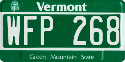 VT license plate WFP268