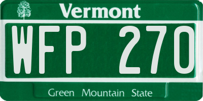 VT license plate WFP270