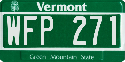 VT license plate WFP271