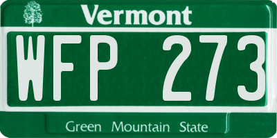 VT license plate WFP273
