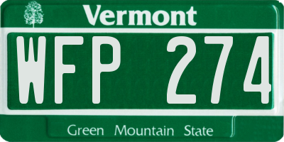 VT license plate WFP274