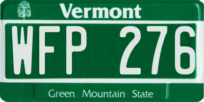 VT license plate WFP276
