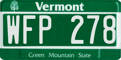 VT license plate WFP278