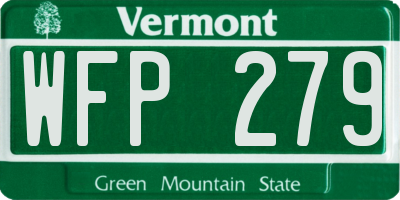 VT license plate WFP279