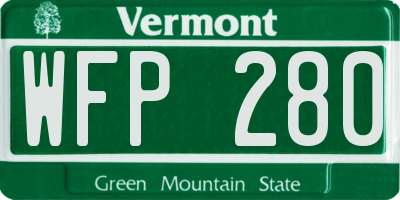 VT license plate WFP280