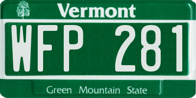 VT license plate WFP281
