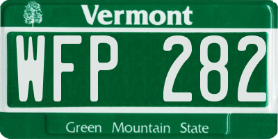 VT license plate WFP282