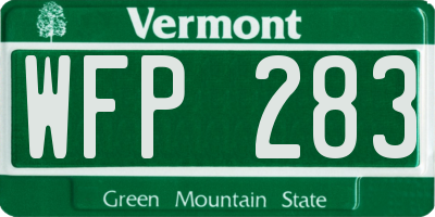 VT license plate WFP283