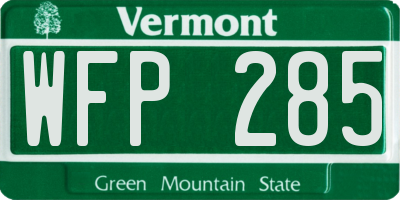 VT license plate WFP285