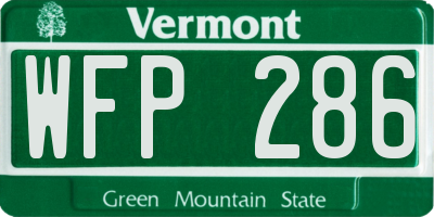 VT license plate WFP286