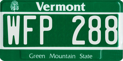 VT license plate WFP288