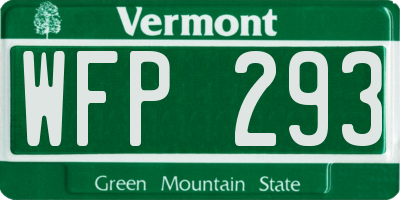 VT license plate WFP293