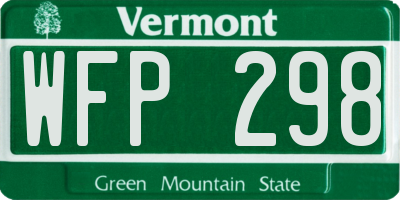 VT license plate WFP298