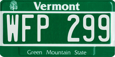 VT license plate WFP299