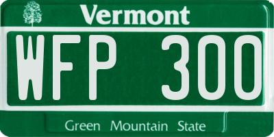 VT license plate WFP300