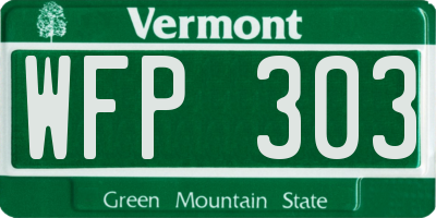VT license plate WFP303