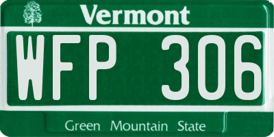 VT license plate WFP306