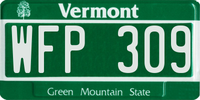 VT license plate WFP309