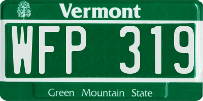VT license plate WFP319